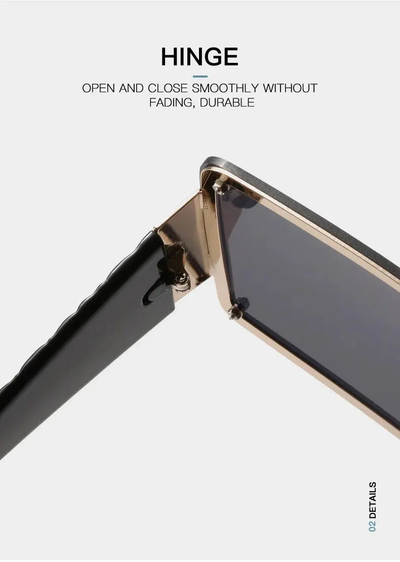 Lunettes de soleil à grande monture pour femmes, une pièce, à bords larges, Ins Street Shooting Catwalk Uv400