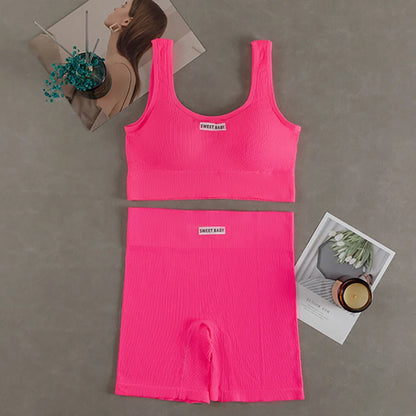 Ensemble de yoga sans couture pour femmes, combinaisons d'entraînement de fitness, soutien-gorge de sport, leggings taille haute, vêtements de sport sexy en V profond, nouveau, 2024