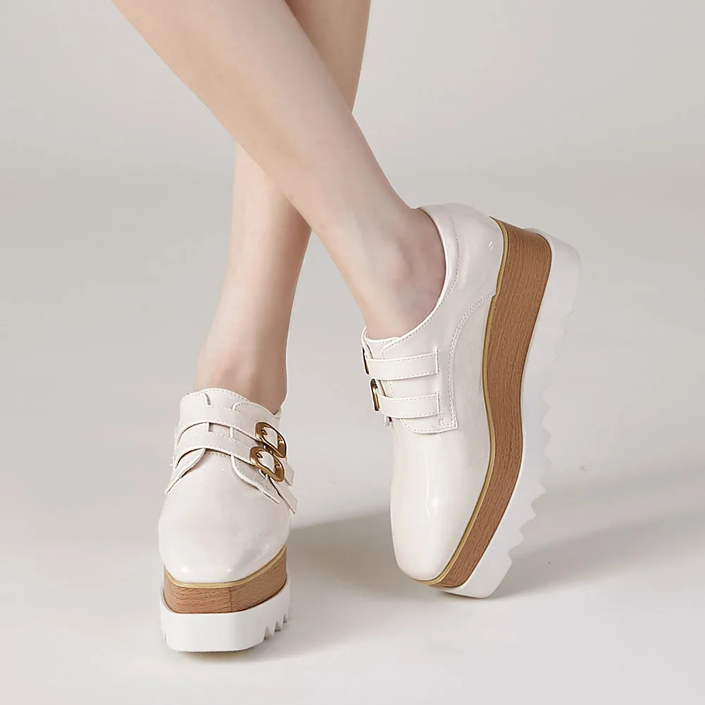 Plate-forme plate solide pour femmes, chaussures plates pour femmes, Parker carré, décontracté, printemps, automne, tout neuf, mode, strucgirls, loisirs