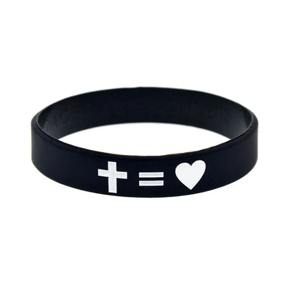 1 PC jésus croix juste et amour Bracelet en Silicone Style de mode femmes hommes Bracelet en caoutchouc bracelets chrétiens