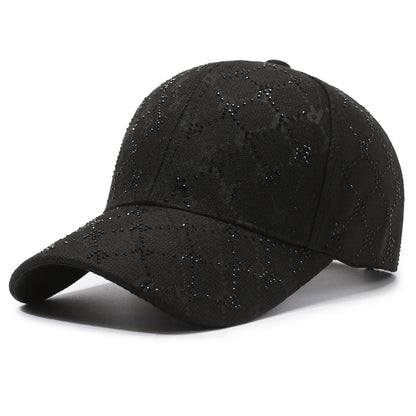 Casquette de Baseball avec lettres en strass, tendance décontractée, chapeau de soleil de rue, protection solaire, cent avec langue de canard, casquette à rebond