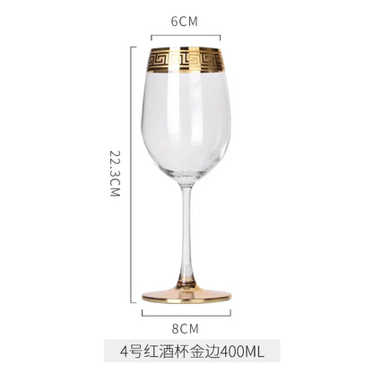 Phnom Penh-Verre Européen à Bord Argenté, Grand Clip Étranger, Vin Rouge, Brandy, Champagne, Table à Manger, Verre à Eau Domestique