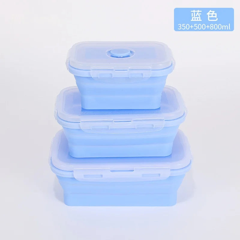 Conteneurs de stockage des aliments pliables 4PS avec couvercles et évent, ensemble de conteneurs de préparation des repas pliables en Silicone empilables de cuisine pour