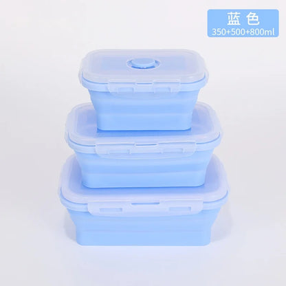 Conteneurs de stockage des aliments pliables 4PS avec couvercles et évent, ensemble de conteneurs de préparation des repas pliables en Silicone empilables de cuisine pour