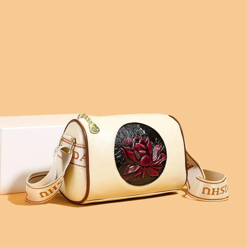 Sac à main décontracté en cuir souple pour femmes, sacs à bandoulière, nouvelle mode imprimée, fourre-tout pour dames, 2024