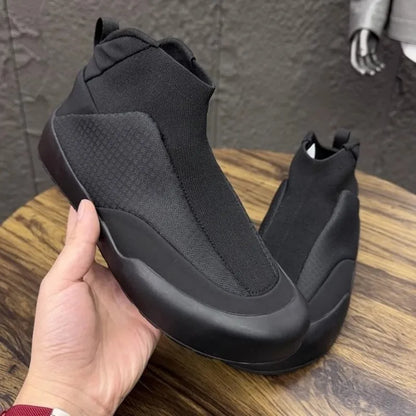 Hommes printemps mode extérieur chaussures de marche respirant confortable loisirs bout rond couleur unie sans lacet hommes chaussures en tissu décontracté