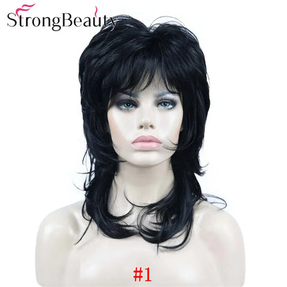 Perruque synthétique ondulée mi-longue pour femmes, cheveux naturels, sans capuchon