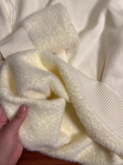 Pull une pièce en velours de vison à col roulé et épais pour femme, intérieur chaud avec chemise tricotée à bascule, 2025