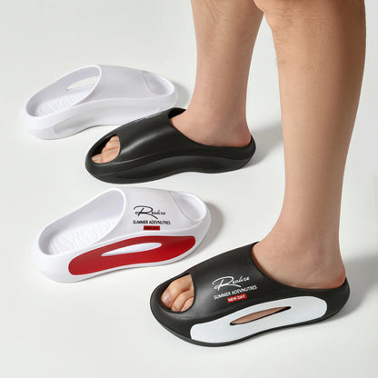 Pantoufles d'été pour hommes, semelle épaisse, douces, confortables, antidérapantes, respirantes, sandales de plage pour adolescents, garçons, chaussures de sport en plein air décontractées