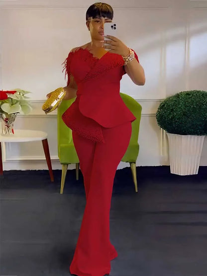 Combinaison sans bretelles taille haute, col à rivets, pour soirée et fête, haut tubulaire, élégante, Sexy, pour anniversaire