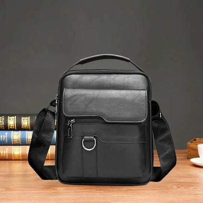 Sac à bandoulière Vintage en cuir pour hommes, sacs à main marron noir, sacoche d'affaires à rabat, nouvelle collection été 2024