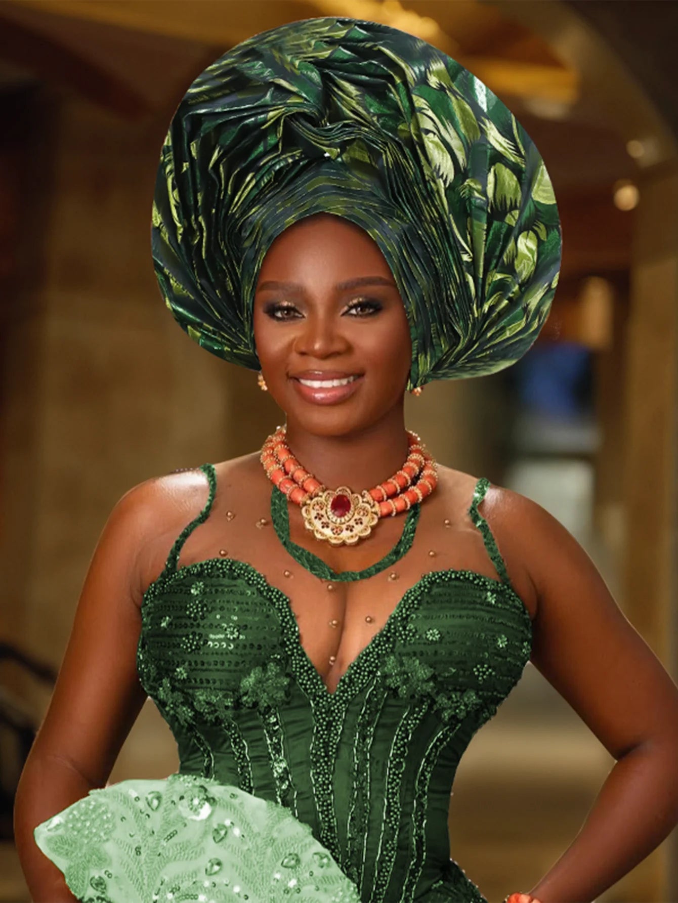 Turban africain nigérian, Bonnet Hijab Auto Gele, couvre-chef déjà fabriqué Sego Gele, bandeau pour fête de mariage