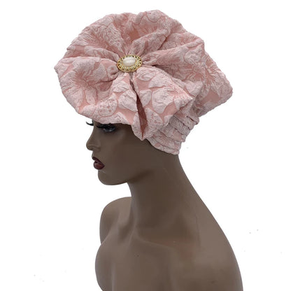 Turban Africain à Grande Fleur pour Femme, Foulard de Sauna Musulman à la Mode
