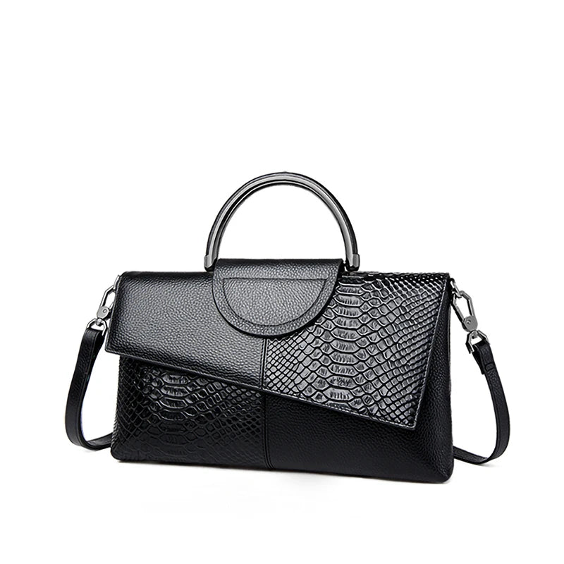 Sac à bandoulière en cuir synthétique PU pour femmes, sac à main et bourse à rabat à motif d'alligator pour dîner de mariage décontracté