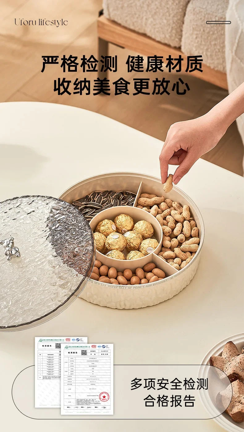 Boîte à snacks transparente multicouche, anti-poussière, acrylique, fruits secs, boîte de rangement pour bonbons et noix, salon moderne, conteneur solaire