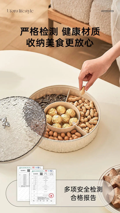 Boîte à snacks transparente multicouche, anti-poussière, acrylique, fruits secs, boîte de rangement pour bonbons et noix, salon moderne, conteneur solaire