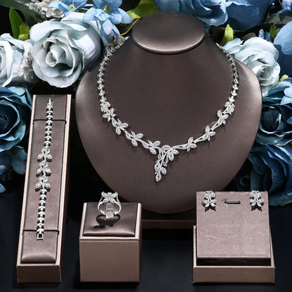 Ensemble de bijoux de mariage avec pendentif exquis, dubaï, pour fête de mariage, ensemble d'accessoires de 4 pièces, nouvelle collection 2024