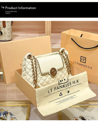 Sac à chaîne en cuir véritable pour femmes en 2025, nouveau design avec un sens du luxe, sac à bandoulière sous les bras de grande capacité