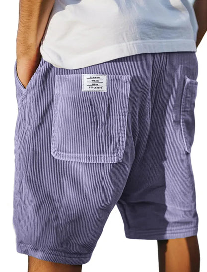 2025 hommes Stand poche décontracté plage Shorts solide velours côtelé Shorts mâle cordon demi pantalon Sexy hommes vêtements grande taille S-5XL