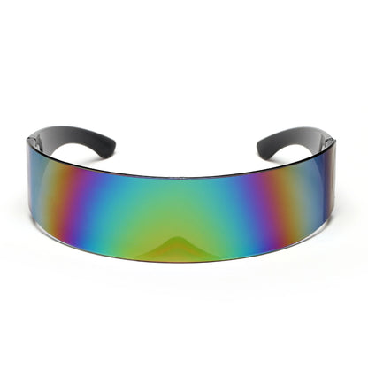 KLASSNUM-Lunettes de soleil futuristes à visière de cyclope étroite pour femmes et hommes, lunettes laser, lentille miroir UV400, lunettes de fête costumées