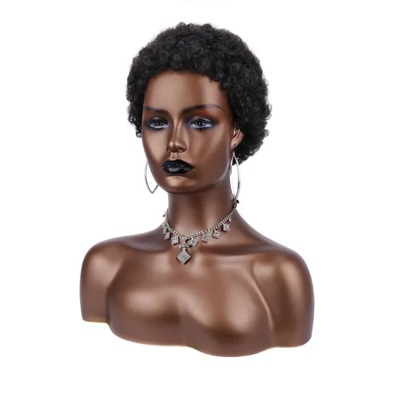 Perruque Afro Synthétique Courte Crépue Bouclée pour Femmes Noires, Blonde à Noire, Naturelle Comme Vrais Cheveux, Cosplay, ix