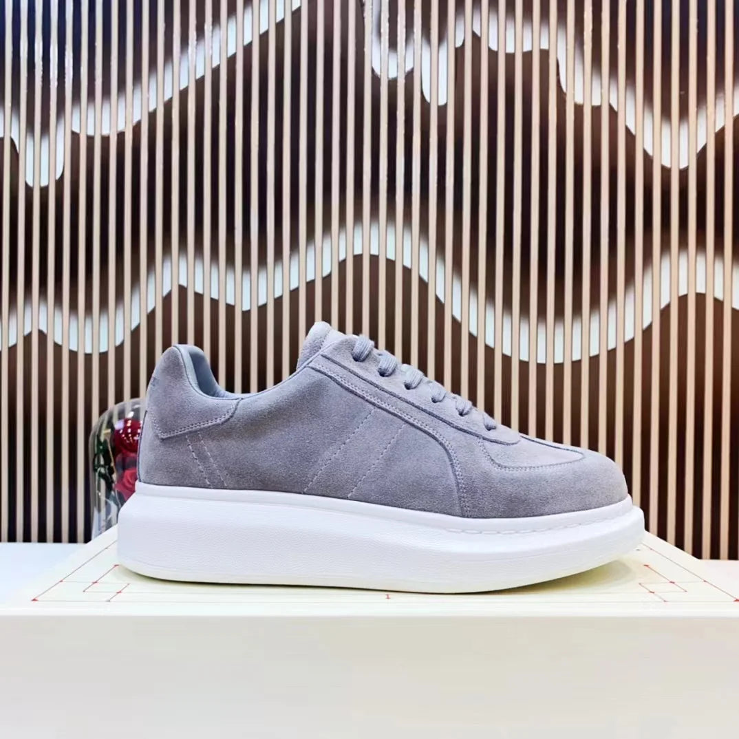 Baskets décontractées en cuir fabriquées à la main pour hommes, baskets à plateforme, mocassins plats originaux unisexes, chaussures pour hommes