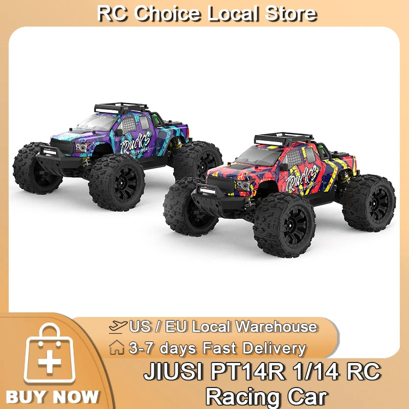 JIUSI PT14R 1/14 RC voiture de course 3S batterie 4WD 80 km/h moteur sans brosse 2.4G télécommande 35C haute vitesse tout-terrain camion RC