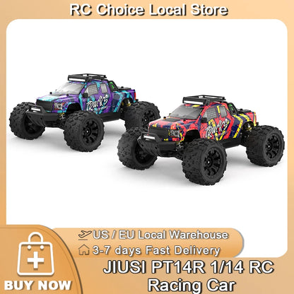 JIUSI PT14R 1/14 RC voiture de course 3S batterie 4WD 80 km/h moteur sans brosse 2.4G télécommande 35C haute vitesse tout-terrain camion RC