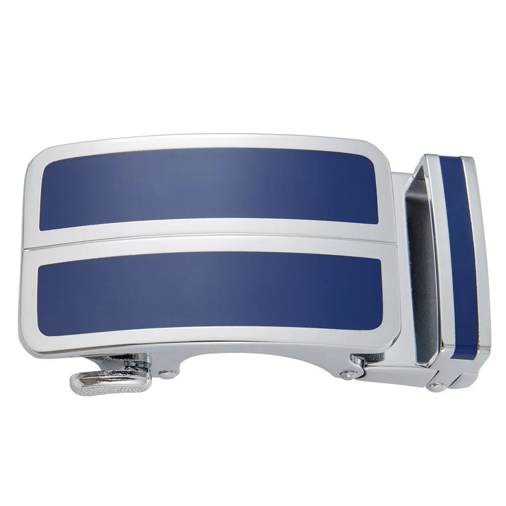 Ceinture en alliage métallique pour hommes, 3.5cm, boucle automatique à dégagement rapide, Clip de ceinture d'affaires, sans trous, boucle de ceinture en cuir bleu rouge