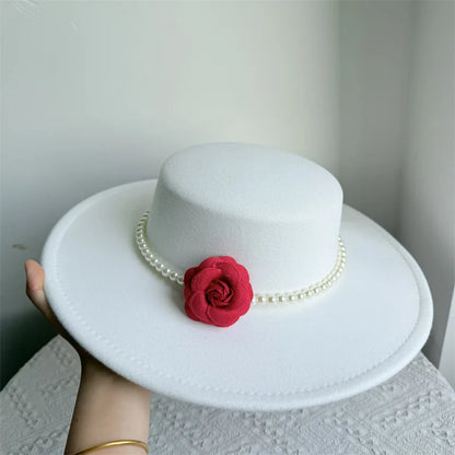 Chapeau Fedora de Style français pour femmes, chapeau en feutre à bord large de 10CM, Derby d'hiver et d'automne, chapeaux de Jazz de mariage