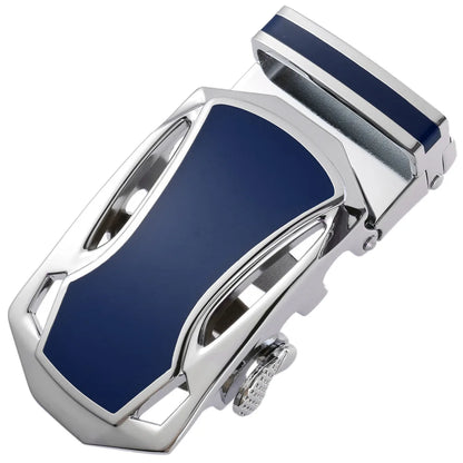 Ceinture en alliage métallique pour hommes, 3.5cm, boucle automatique à dégagement rapide, Clip de ceinture d'affaires, sans trous, boucle de ceinture en cuir bleu rouge