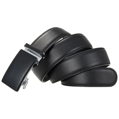 Ceinture de surintendant en cuir de vache véritable pour homme, accessoire de marque, décontracté, automatique, noir, rouge, marron