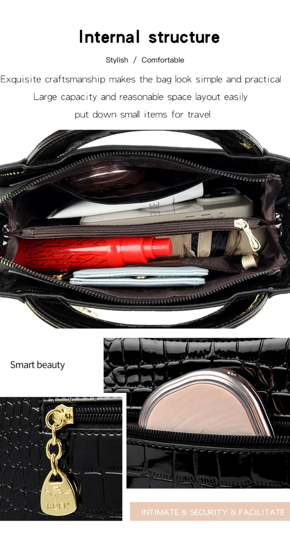 KAIDIFEINIROO marque kangourou Alligator Pu cuir épaule sac à bandoulière pochette sacs à main pour mère petites femmes sacs à main nouveau