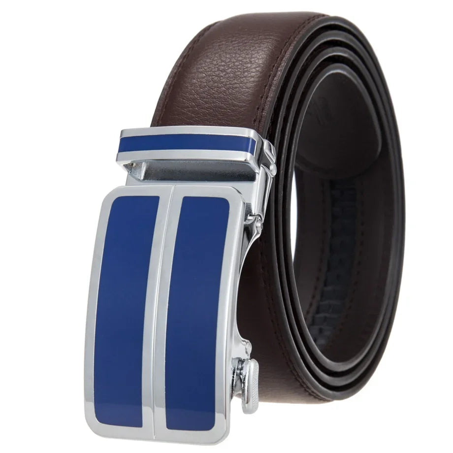 Plyesxale Black Khaki Blue Red White Leather Belt For Men Good Quality Mens Belts Luxury Automatic Buckle Waist Strap Male B1049