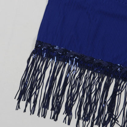 Robe mi-longue à pampilles en polyester à manches 3/4 pour femmes, tenues africaines élégantes, vêtements africains