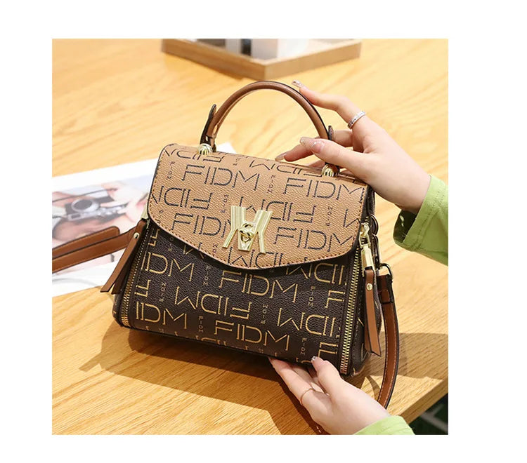 Sac à bandoulière imprimé de luxe pour femme, design de mode, accessoires en métal, marque initiée, sac à main féminin