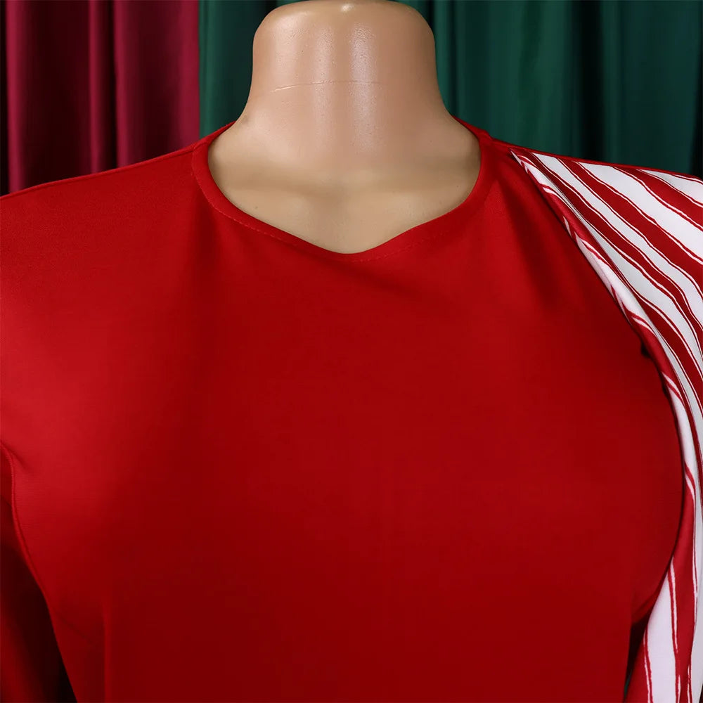 FairyShely 2025 Sexy Patchwork grande taille robe de Club femmes à manches longues grandes robes dame coupe ajustée fête robe courbe serrée