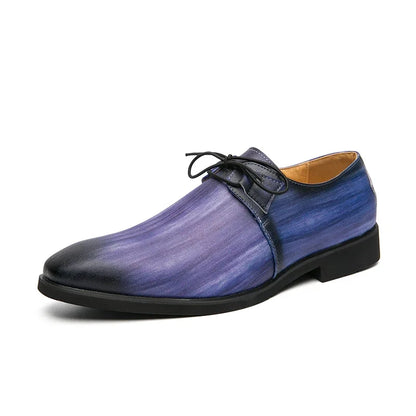 Mode Oxford chaussures hommes chaussures affaires décontracté fête de mariage quotidien classique PU couleur unie impression 3D tache à lacets chaussures habillées