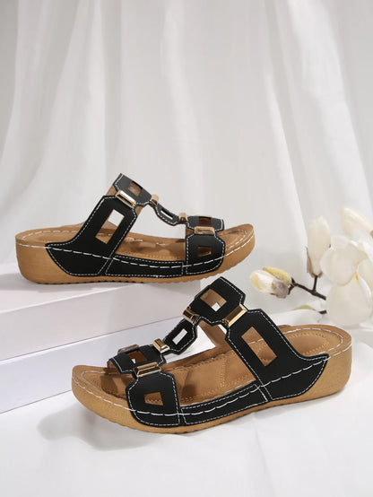 Tendance femmes pantoufles nouveau 2025 sandales à talons compensés mode à semelles épaisses chaussures de grande taille pour femmes bout ouvert pantoufles décontractées diapositives femmes