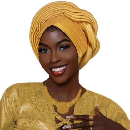 Mode africaine musulmane Turban casquette femmes Autogele couvre-chef dame bandeau Nigeria mariage couvre-chef Turbante Mujer 2025