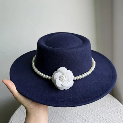 Chapeau Fedora de Style français pour femmes, chapeau en feutre à bord large de 10CM, Derby d'hiver et d'automne, chapeaux de Jazz de mariage