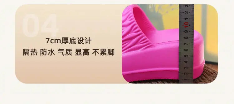 Sandales d'été à talons hauts de 7 cm pour femmes, mules à talons épais, tongs EVA, chaussures de maison, pantoufles à plateforme d'extérieur, nouvelle collection