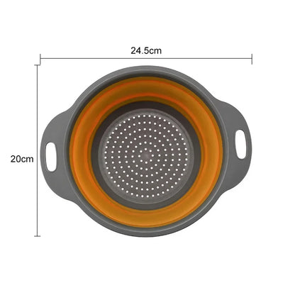 1/2 pièces Silicone rond pliant légumes Fruits lavage égouttoir panier passoire pliable égouttoir accessoires de cuisine
