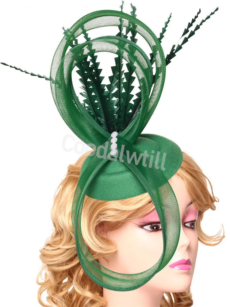 Plume Derbr Fascinator chapeaux femmes Vintage église pilulier casquette bandeau dames élégant Cocktail Kentucky casque Fascinators