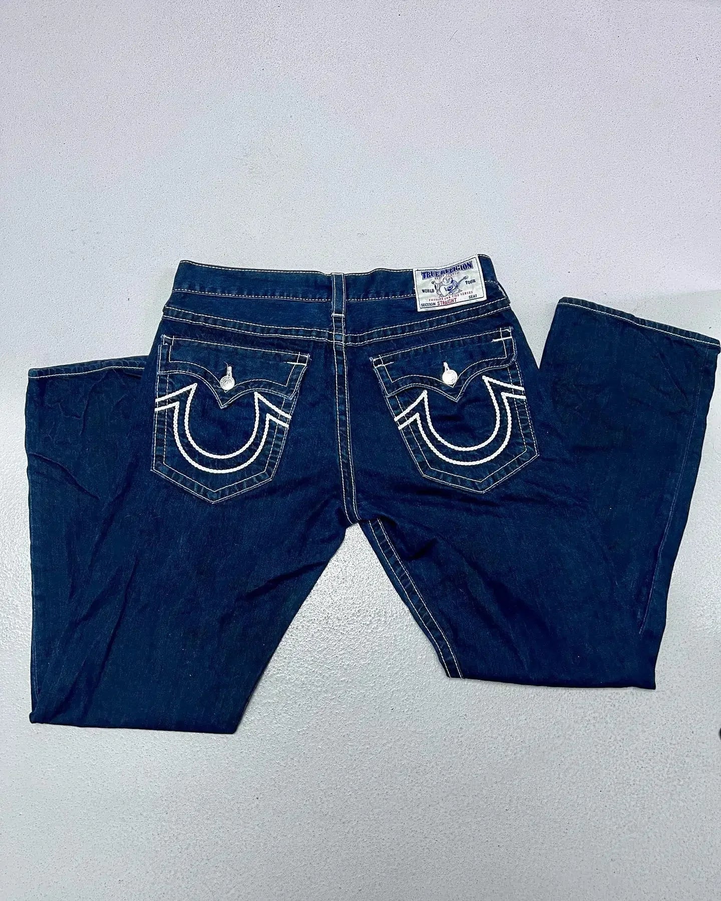 Jean Baggy Bleu Brodé avec Logo Bouddha Rétro Américain pour Femme, Pantalon Streetwear Harajuku, Jambes Larges, Fjk, Y2k, Gothique