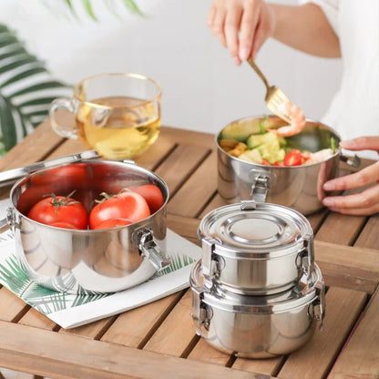 Boîte à déjeuner micro-ondes 350-3000ML, boîte à Bento Anti-fuite en acier inoxydable 304 de qualité alimentaire, boîte de pique-nique à forte étanchéité pour collations aux Fruits