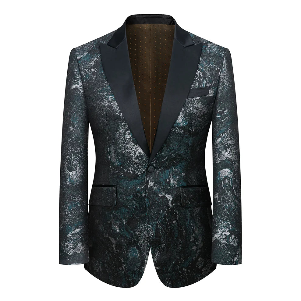 Costume vert 3 pièces pour hommes, veste de robe de soirée de mariage avec gilet et pantalon, ensembles Slim à la mode pour hommes, tissu Jacquard Beige, noir, bleu