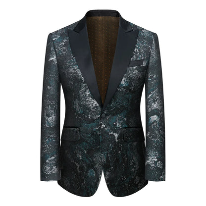 Costume vert 3 pièces pour hommes, veste de robe de soirée de mariage avec gilet et pantalon, ensembles Slim à la mode pour hommes, tissu Jacquard Beige, noir, bleu