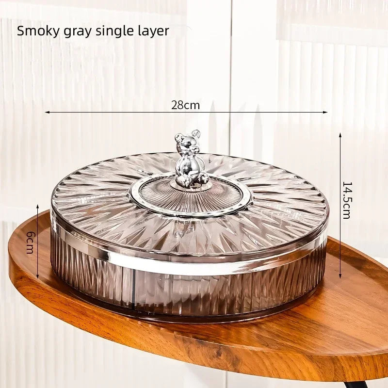 Boîte à snacks transparente multicouche, anti-poussière, acrylique, fruits secs, boîte de rangement pour bonbons et noix, salon moderne, conteneur solaire