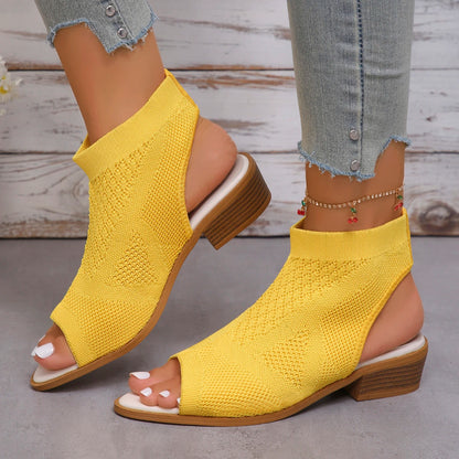 Sandales d'été confortables et décontractées pour femmes, chaussures d'extérieur légères à bout ouvert, nouvelle mode 2024